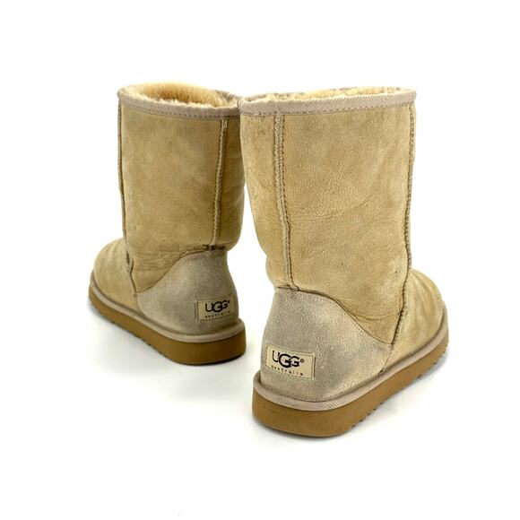 UGG Australia Classic Short Winter Boot Sz 8 Leather Wool Cold Weather Mid-Calf - Picture 1 of 9